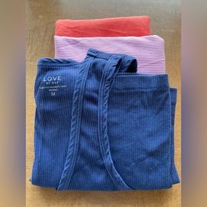 Set of Three Love by GAP Tank Tops. Size Medium.